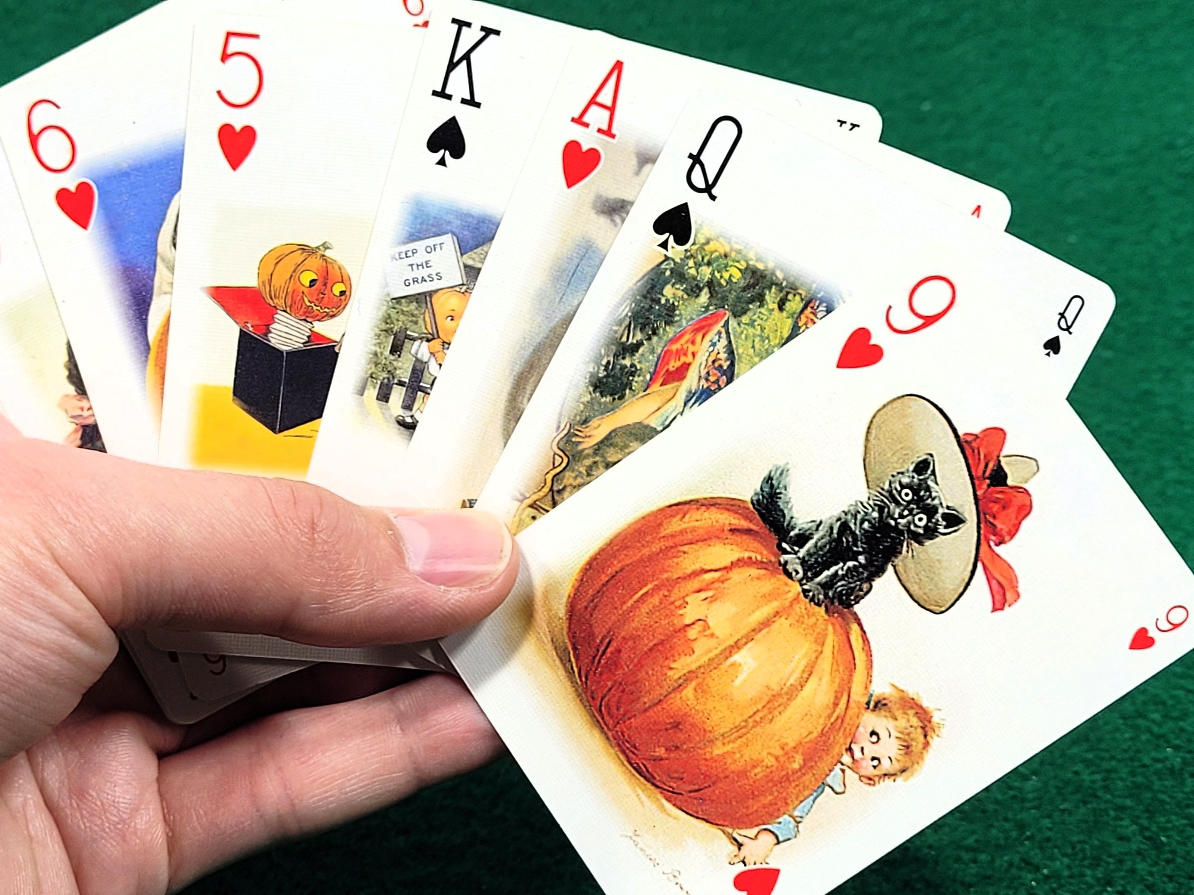 Vintage Pumpkin Playing Cards, a modern deck of cards that features Old-Fashioned Art from ca. late 1800's to early 1900's