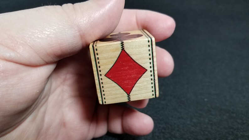 Wood Block Printed with Faux Leather and Pips Design Hidewood Design Trump MarkerIndicator