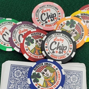 Lucky Lottery Ticket Scratcher Poker Chips - Pack of 10