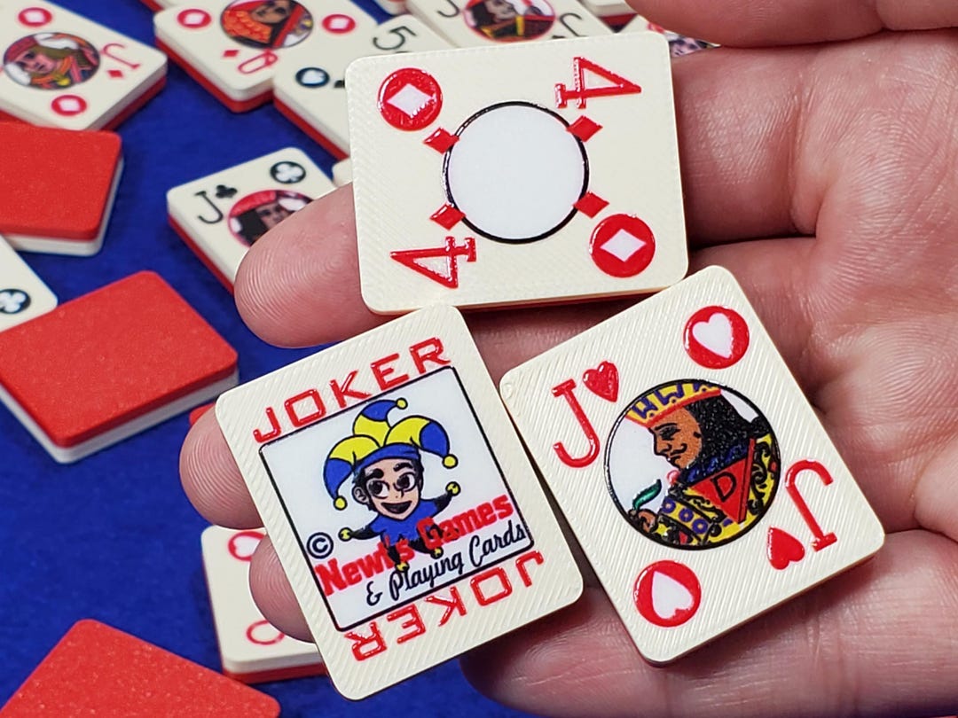 Poker Playing Card Tiles: Two-tone Plastic Card Deck, Made in USA