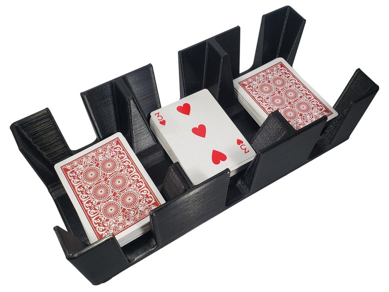 Premium 9 Deck Playing Card Tray/holder/caddy With 3 Slots Etsy