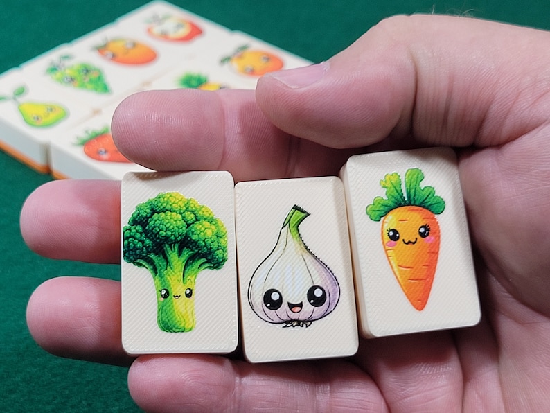 Fruit & Veggie Mahjong Tile Game: Seaside Escape, Made in USA image 1