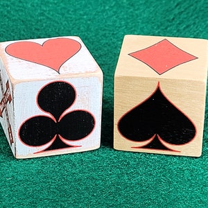 Natural Wood Trump Suit Indicators for euchre, pinochle and bridge - Distressed or Natural 1-1/4&quot; blocks for playing card games - Set of 2