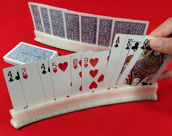 Curved Plastic Playing Card Holder Set: US Made Game Accessory