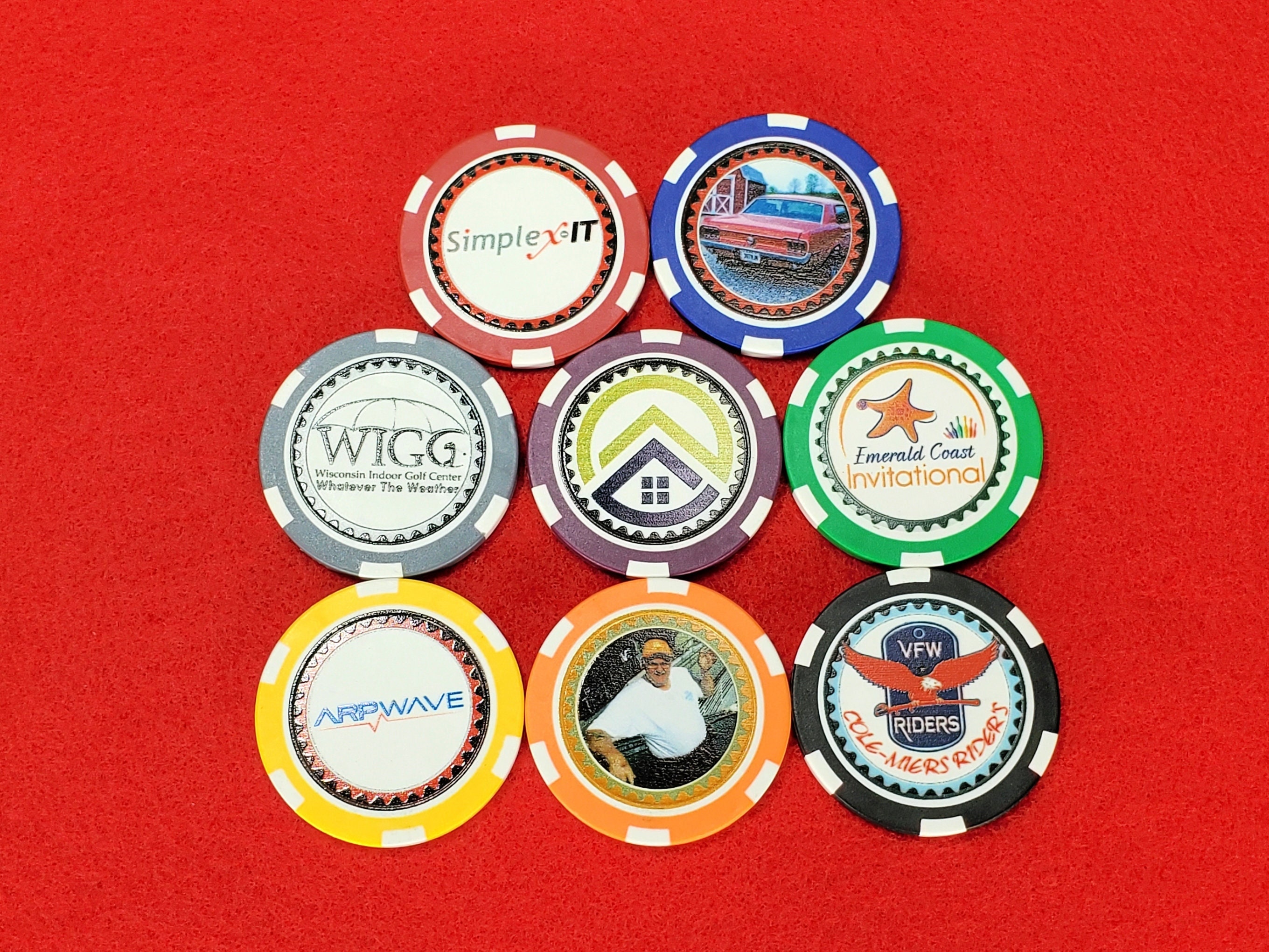 Custom Poker Chips With Your Image, Text, Photo or Logo Great