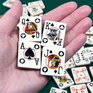 Poker Playing Card Tiles: Two-Tone Plastic Card Deck, Made in USA