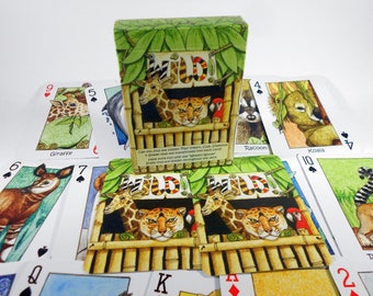 Wild! Deck of Animal Playing Cards - Unique Seek-N-Find with hidden pips