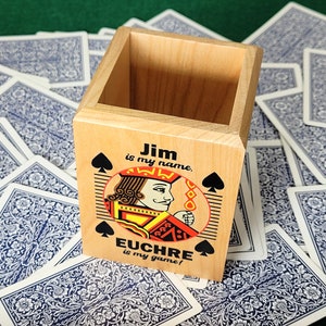 Personalized Euchre Pencil/Pen Holder for card players - Use as suited trump marker, card/game night, parties, awards, desk decor, gift