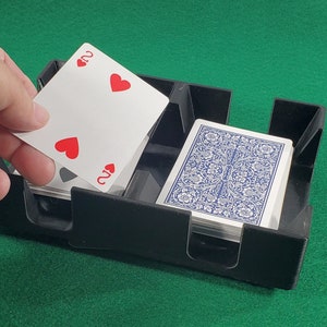 Minimalist Revolving Playing Card Tray with metal spinner - Deluxe swivel cardholder design that works great for canasta or other card games