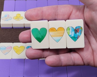 Seaside Escape Mahjong Tile Game: Hearts & Clubs, Made in USA