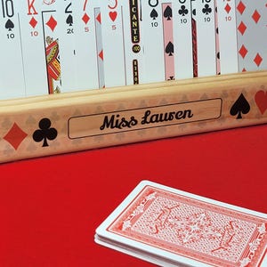 Custom Pine Wood Playing Card Holder: Arthritis Aid