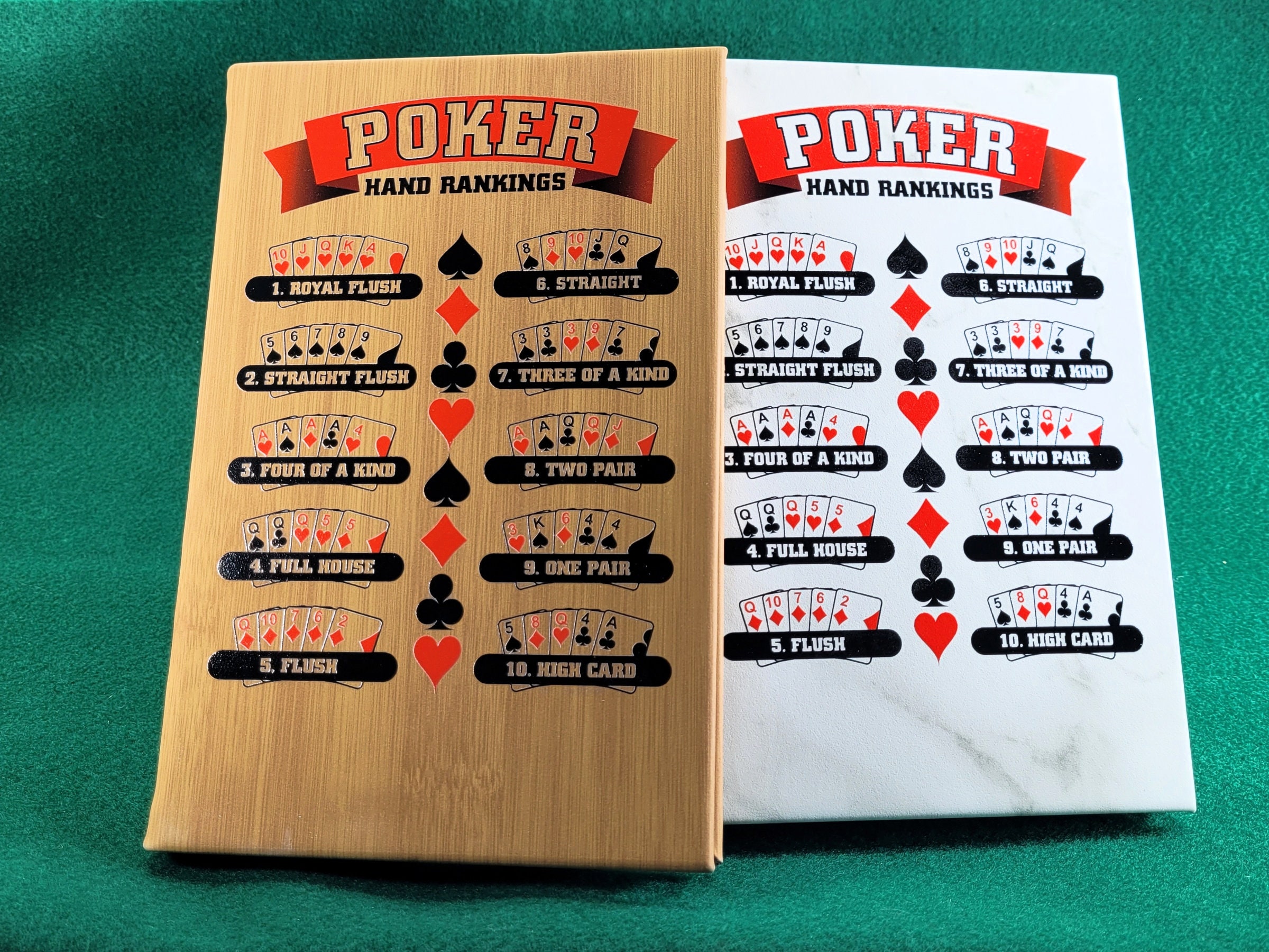 Poker Hand Rankings on a Leatherette Blank Sketch Book-unlined Paper ...