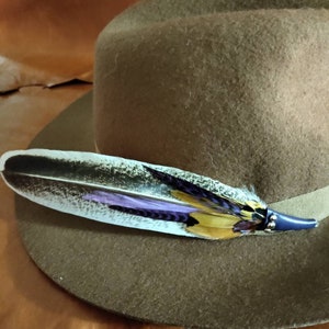 Feather Hat Pin, Boutonniere, Brooch, Boho, Western Wear, Traveling Smudge Feather