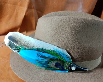 Blue Feather Hat Pin Arrow Shape Hat Accessory Cowboy Hat Trim Glitter  Stick Pin Blue Mens Hat Feathers 