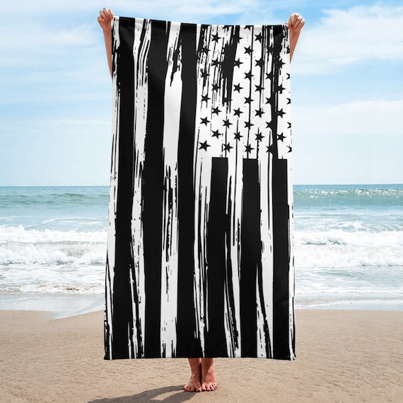 American Flag Waving USA Beach Towel Patriotic Red White Blue 100 Cotton for sale online 