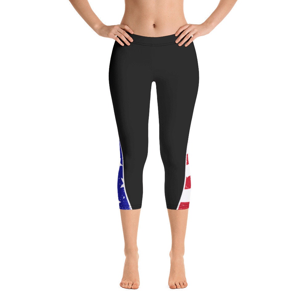 Stars & Stripes American Flag Capri Yoga Pants/Leggings4th of | Etsy