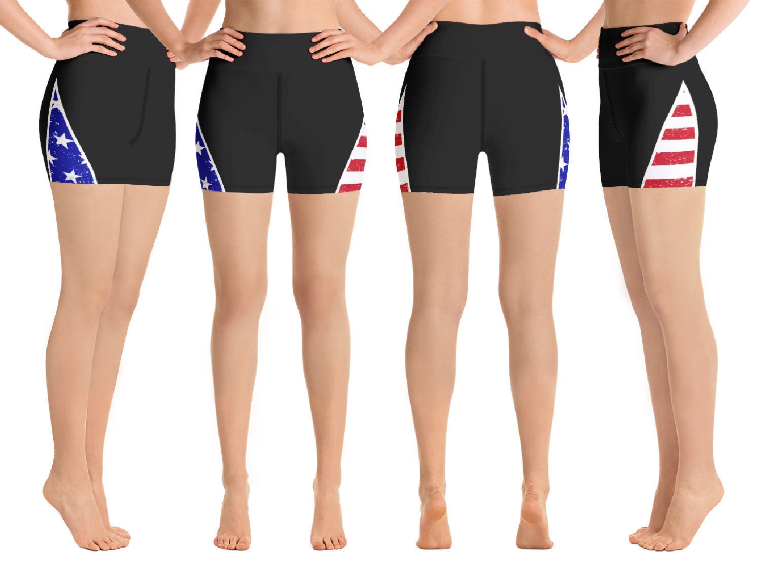 American Flag Yoga Shorts Spandex Flag 