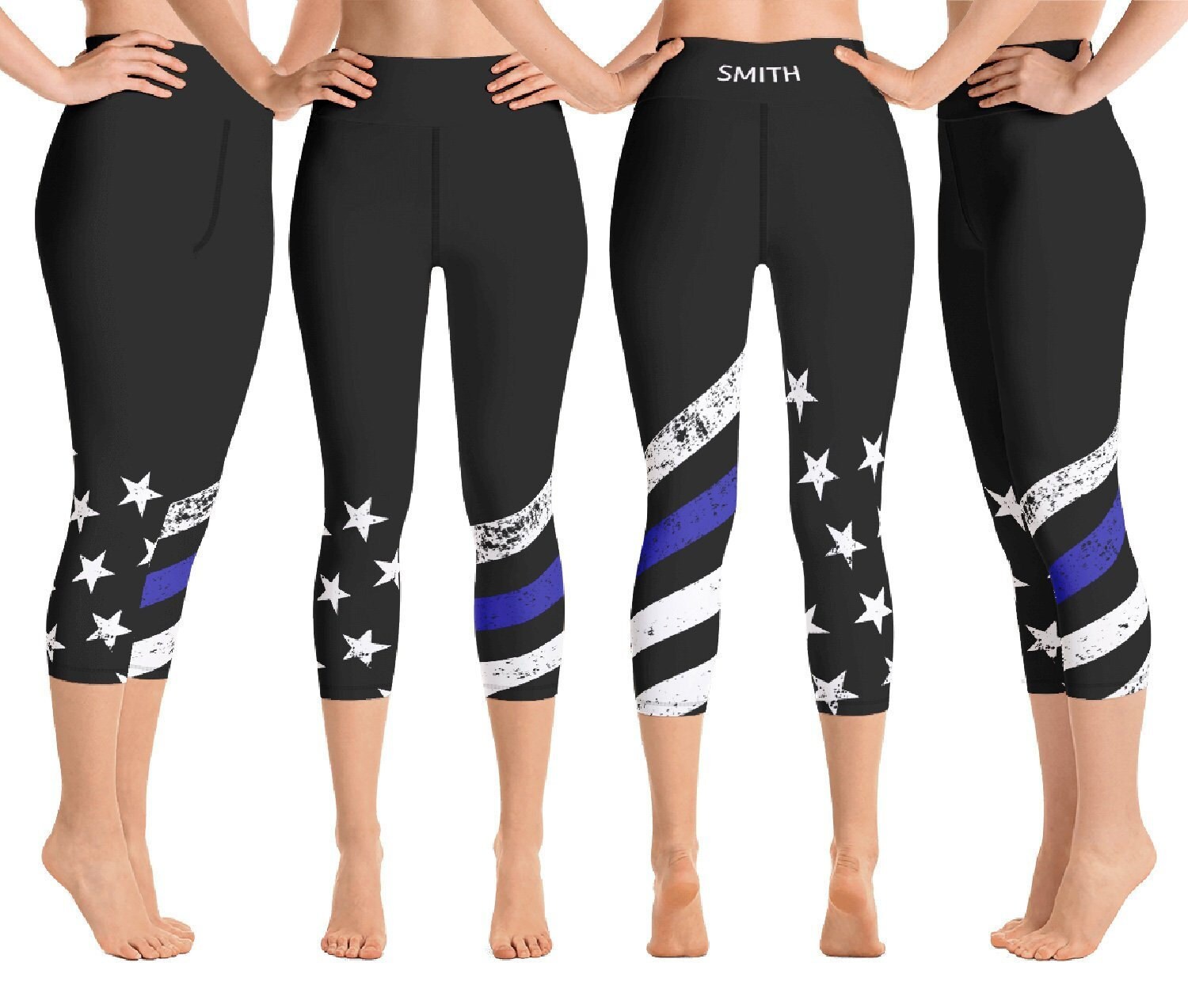thin blue line flag leggings