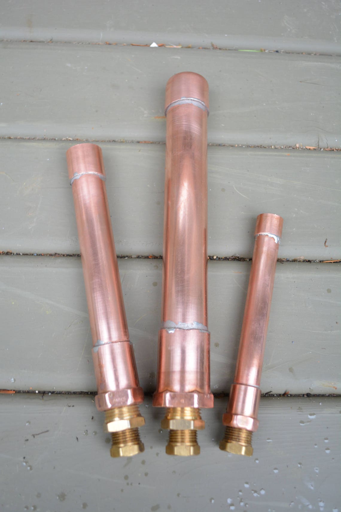 Copper Pipe Beer Tap Handle Brass Ferrule Industrial Metal Etsy