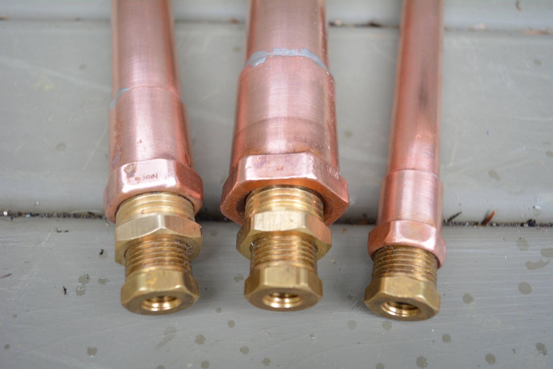 Copper Pipe Beer Tap Handle Brass Ferrule Industrial Metal Etsy