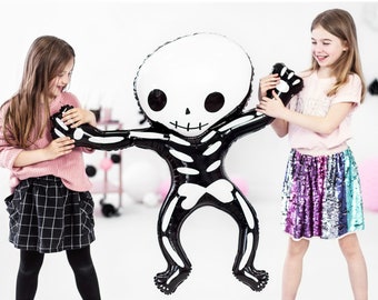Giant Skeleton Balloon, Large Black and White Skeleton Balloon, Great Halloween decor!
