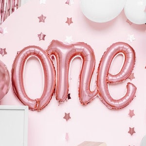 Rose Gold One Balloon, First Birthday Balloon Kit, Great for Baby's First Birthday!