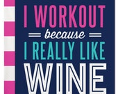 Sale Workout Wine Napkins- quot I Workout Because I Really Like Wine quot - Set of 20 Cocktail Napkins