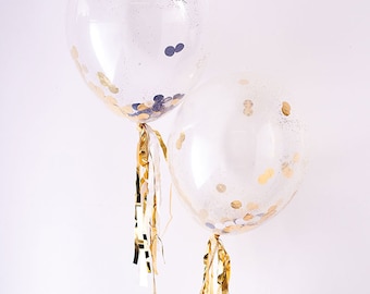 Gold & Silver Confetti Balloon Kit, Make up to 8 Balloons, Gold and Silver Confetti Kit