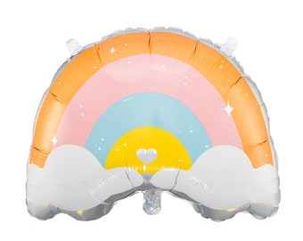 Rainbow Mylar Balloon, Can Be Inflated With or Without Helium, 21" Wide