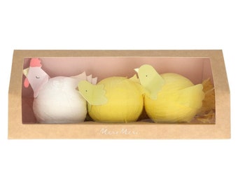 Hen & Chicks Surprise Balls, Set of 3 Easter Surprise Balls that Unwrap to Reveal Adorable Easter Toys and Jokes