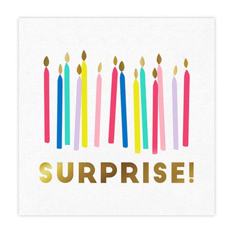 Slant Collections Birthday Candle Cocktail Napkins - Thumbnail 2
