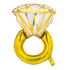 Ring Shaped Balloon, 30&quot; Tall Diamond Engagement Ring Balloon, Perfect Touch for an Engagement Party or Bridal Shower