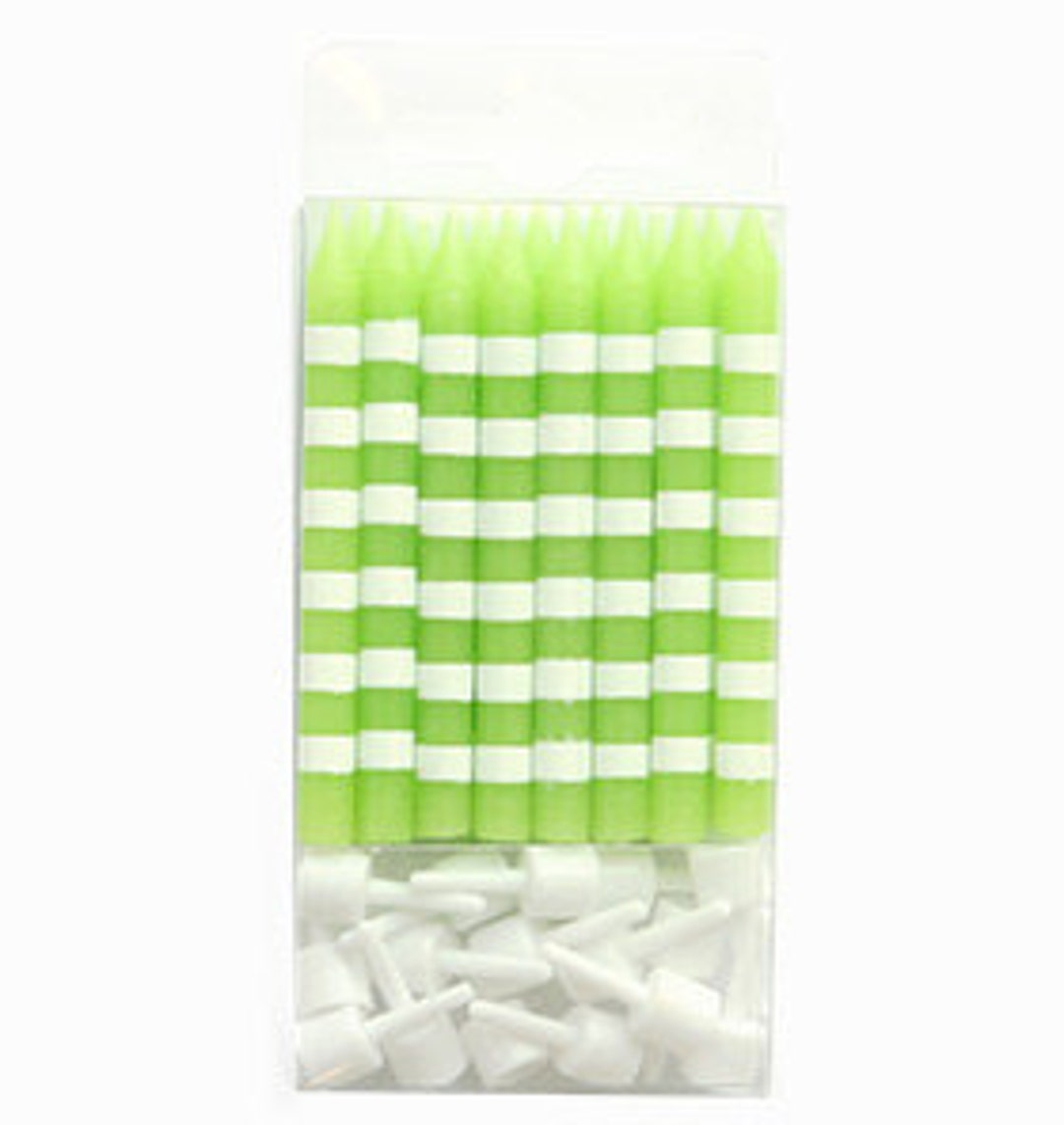 Green Birthday Candles With White Stripes 16 Birthday Lime Etsy