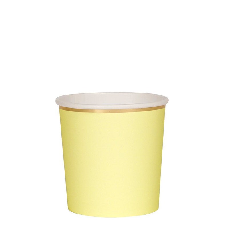 Holds 9 Ounces Pale Yellow Small Party Cups Set of 8 Meri Meri Beautiful Basics Pale Yellow Tumbler Paper Cups