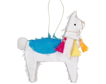 Mini Llama Pinata Favors, Small Llama Party Piñata with Colorful Confetti and Temporary Tattoos