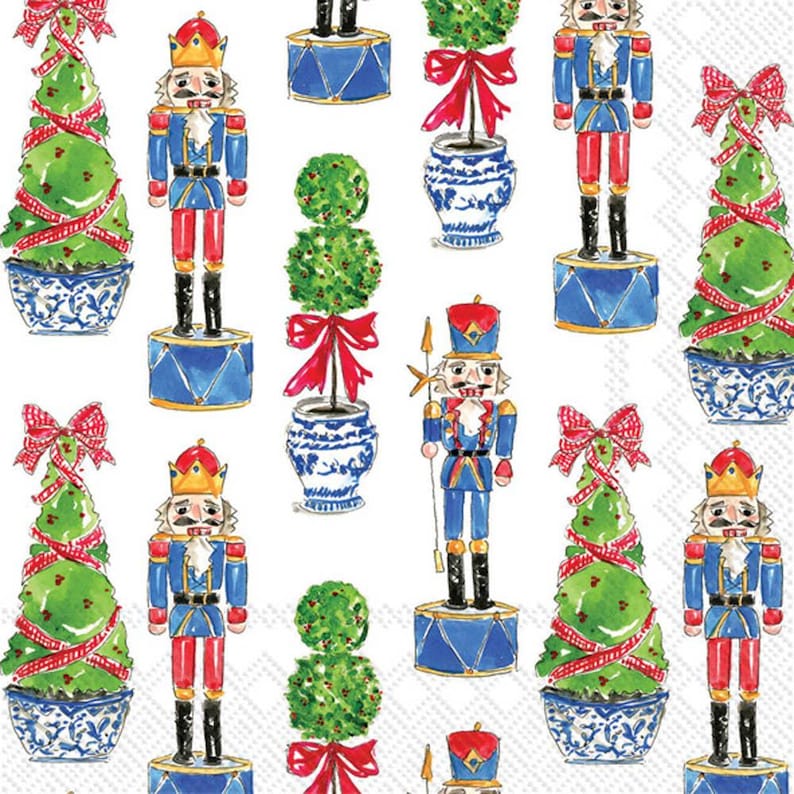 Boston International Nutcrackers & Topiary Paper Lunch Napkins