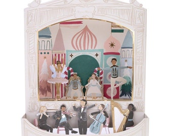 Nutcracker Theater Christmas Advent Calendar, Nutcracker-Themed Advent Box for Kids with Numbered Envelopes and Charm Bracelet