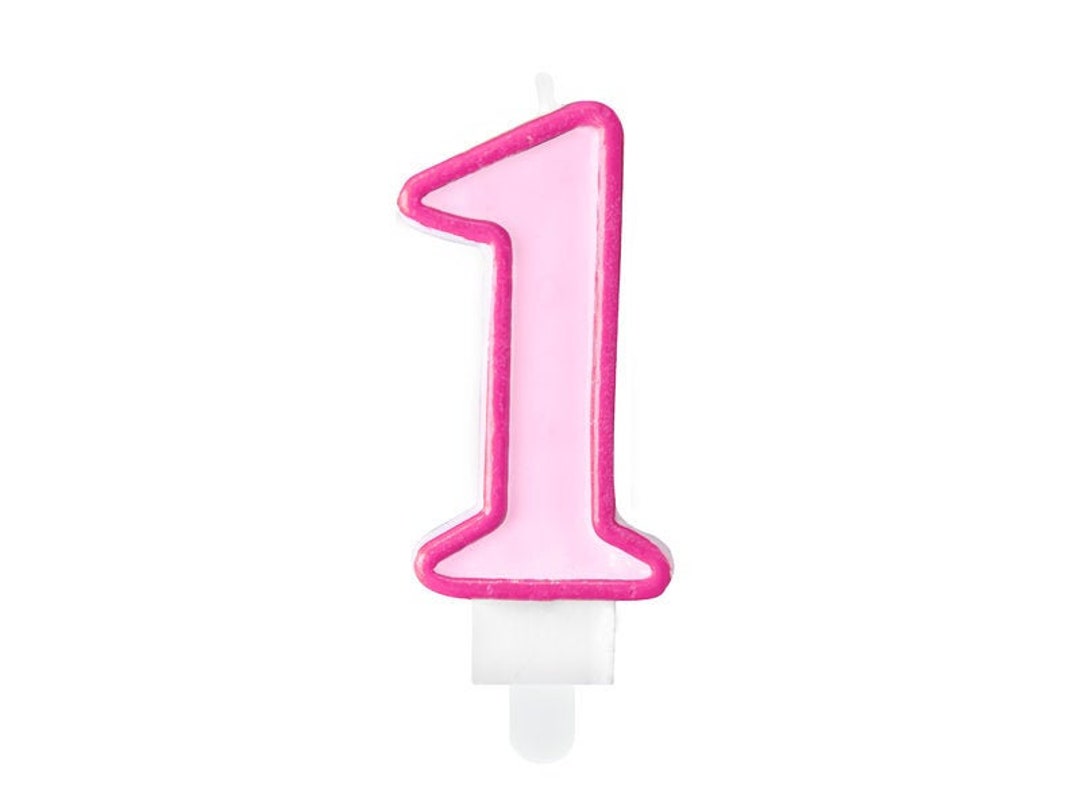 Pink Number 1 Birthday Candle, Perfect for Baby's First Birthday Party