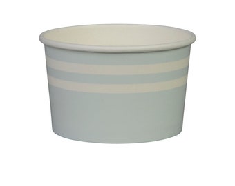 Light Blue Striped Ice Cream Cups - Set of 8 Light Blue Ice Cream/Candy Cups - Perfect for Ice Cream Socials and Birthday Parties!