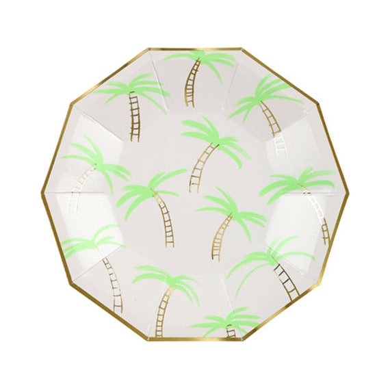 Palm Trees Small Plates Set of 8 Small Palm Tree Plates With Etsy