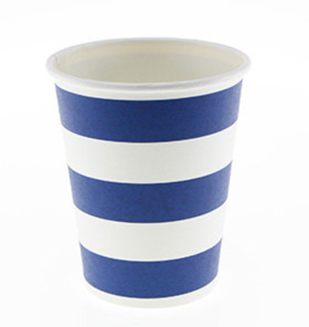 Navy Blue Candy Stripe Paper Cups, Set of 12 Navy & White Party Cups ...