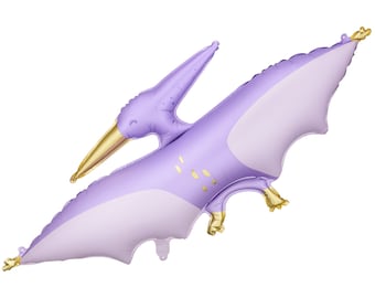 Pterodactyl Balloon, Large Purple Mylar Dinosaur Balloon, 45&quot; Long, Perfect for a Dinosaur Birthday!