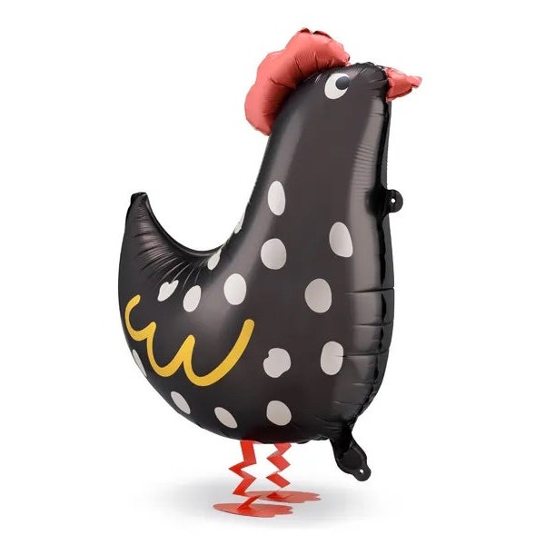 Large Standing Rooster Balloon, 17" Tall, Self-Inflate with a Straw, Cute Easter or Farm Animal Party Decor!