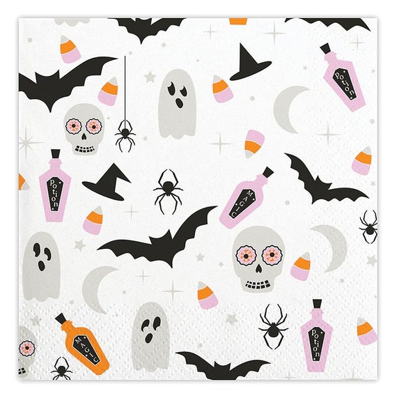 Halloween Cocktail Napkins Set of 20 Halloween Napkins With Etsy