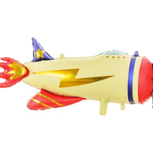 Large Airplane Balloon, Plane Mylar Balloon Can Be Inflated With or Without Helium, 36&quot; Long