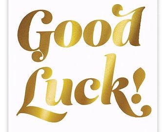 Good Luck Napkins,  Set of 20 Gold Foil Napkins with the text "Good Luck"