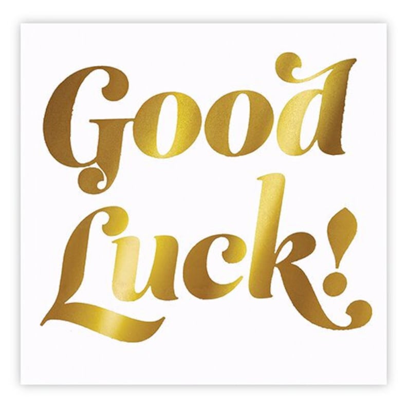 Good Luck Napkins Set of 20 Gold Foil Napkins with the text Good Luck