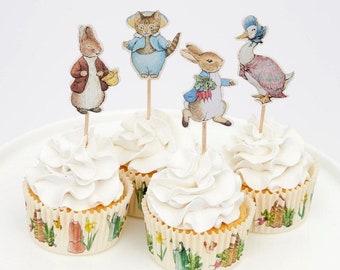 Peter Rabbit birthday Peter Rabbit cupcake toppers shower toppers D084 cupcakes