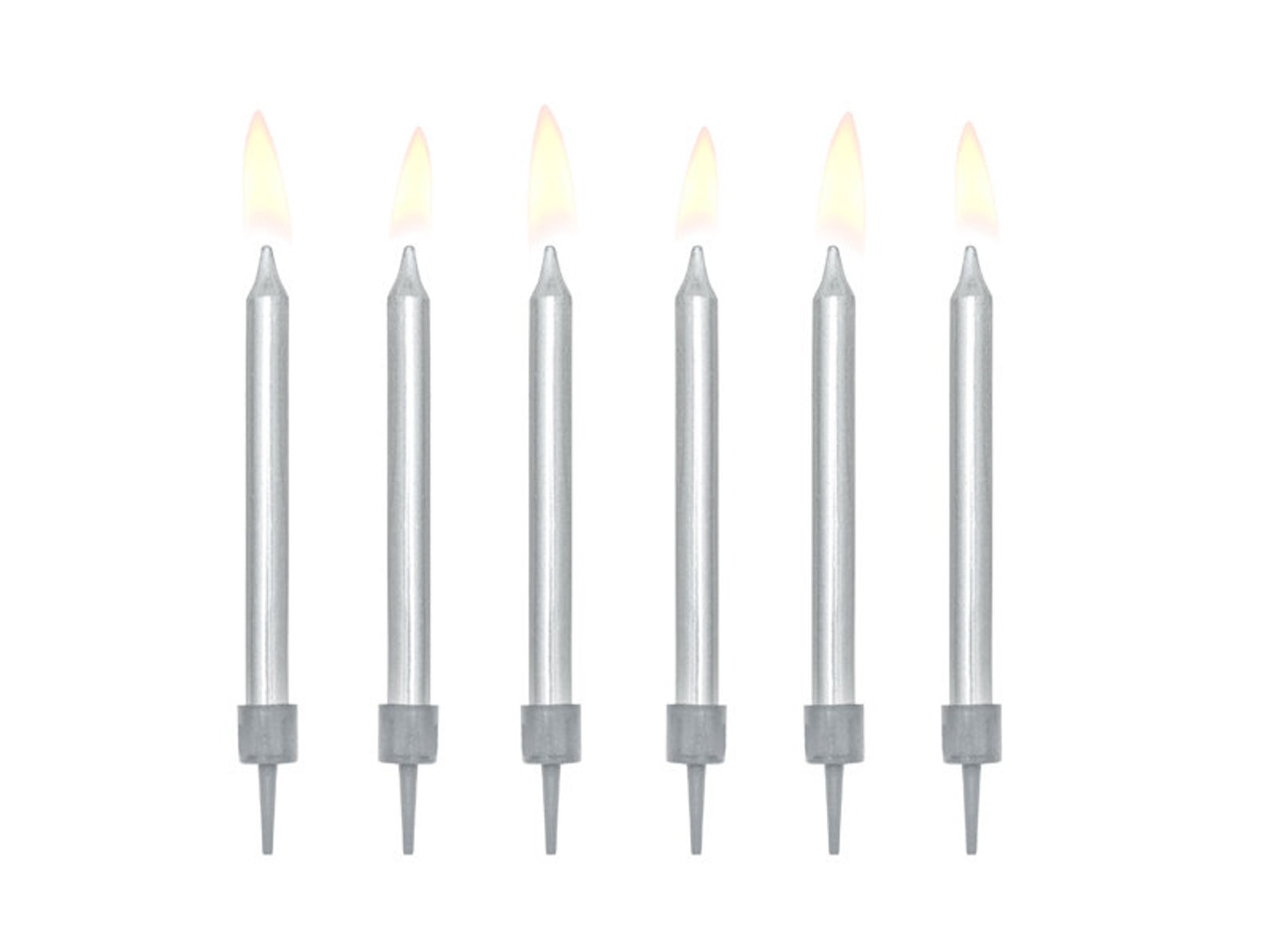 Silver Birthday Candles Set of 6 Birthday Candles and Etsy