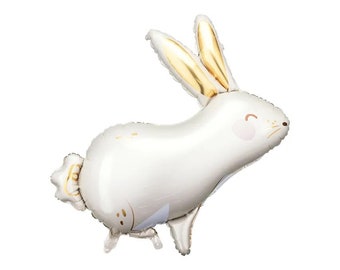 Large Easter Bunny Balloon, 28" Long, Inflate with Helium or Self-Inflate with a Straw